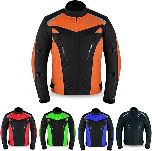 Motorsports Men’s Textile All-Season Motorcycle CE Armored Waterproof Protective with Air Vent Zippers