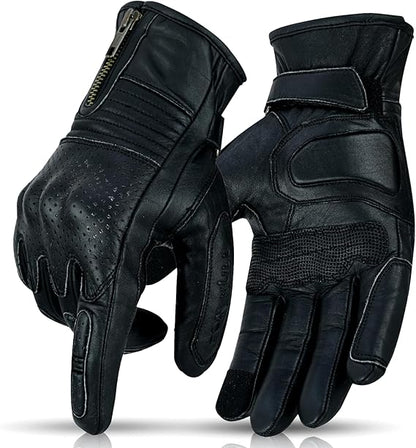 FOXKULL Motorbike Gloves with Kncukle Protuction Bike Gloves for Men and Women for Cycling, Riding, Driving