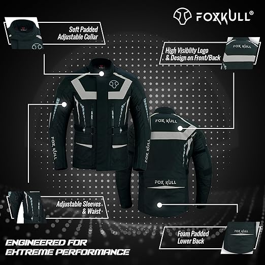 Motorcycle Jacket for Men Adventure/Touring with Cordura Textile Fabric for Motorbike Riding Protection Armor
