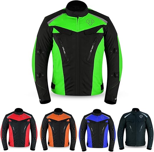 Motorsports Men’s Textile All-Season Motorcycle CE Armored Waterproof Protective with Air Vent Zippers