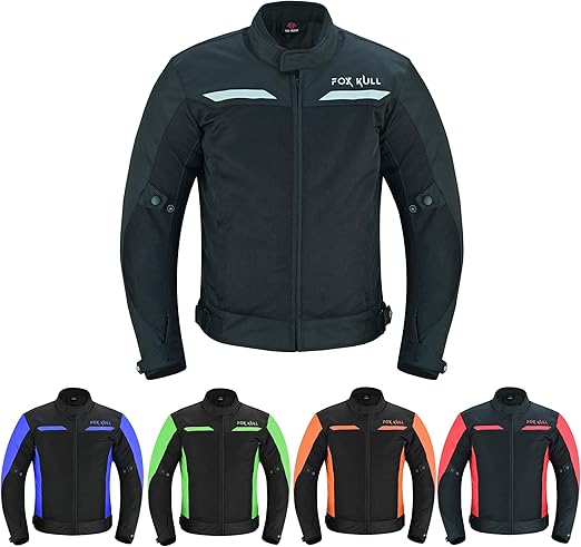 FOXFULL MOTORCYCLE JACKET MENS CE ARMORED BIKERS RIDING RACING WATERPROOF ALL SEASON JACKET