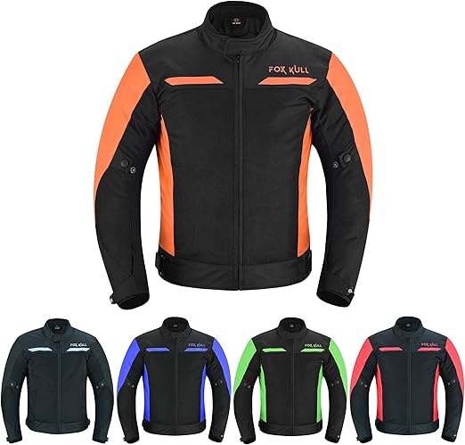 FOXFULL MOTORCYCLE JACKET MENS CE ARMORED BIKERS RIDING RACING WATERPROOF ALL SEASON JACKET