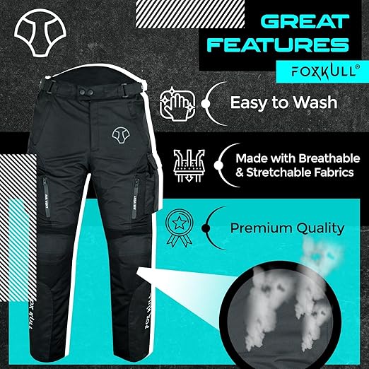 Motorbike Pants Water Resistant Cordura Textile Fabric for Enduro Motocross Motorbike Riding Armor Pants