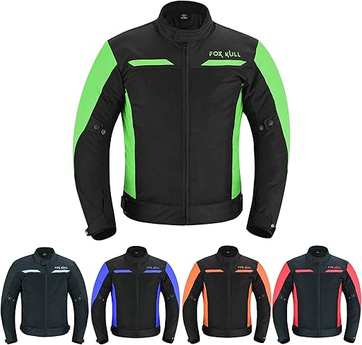 FOXFULL MOTORCYCLE JACKET MENS CE ARMORED BIKERS RIDING RACING WATERPROOF ALL SEASON JACKET