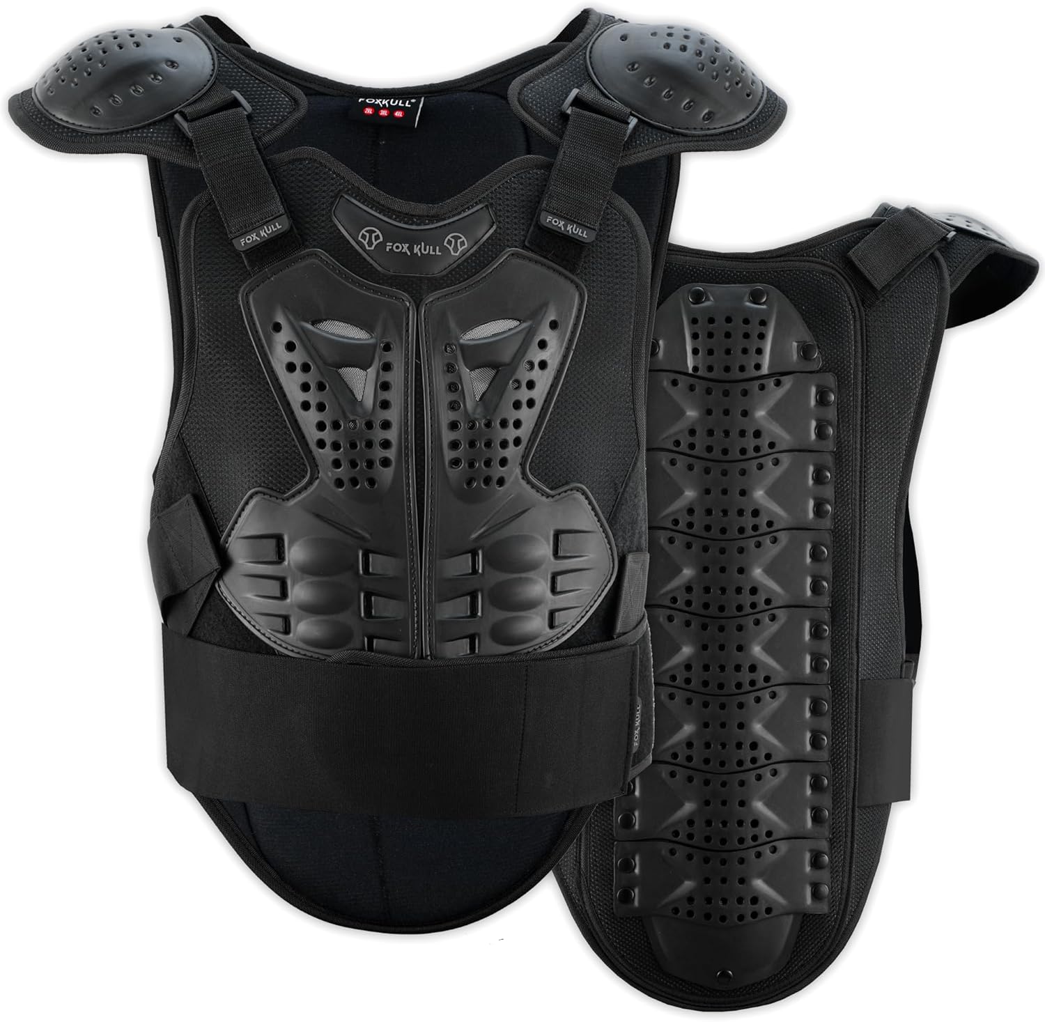 FOXKULL Motorcycle Full Body Armor Jacket Spine Chest Protection Gear Motocross Motos Protector Motorcycle Jacket