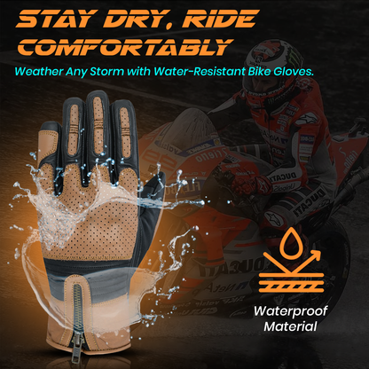 FOXKULL Motorbike Gloves with Kncukle Protuction Bike Gloves for Men and Women for Cycling, Riding, Driving