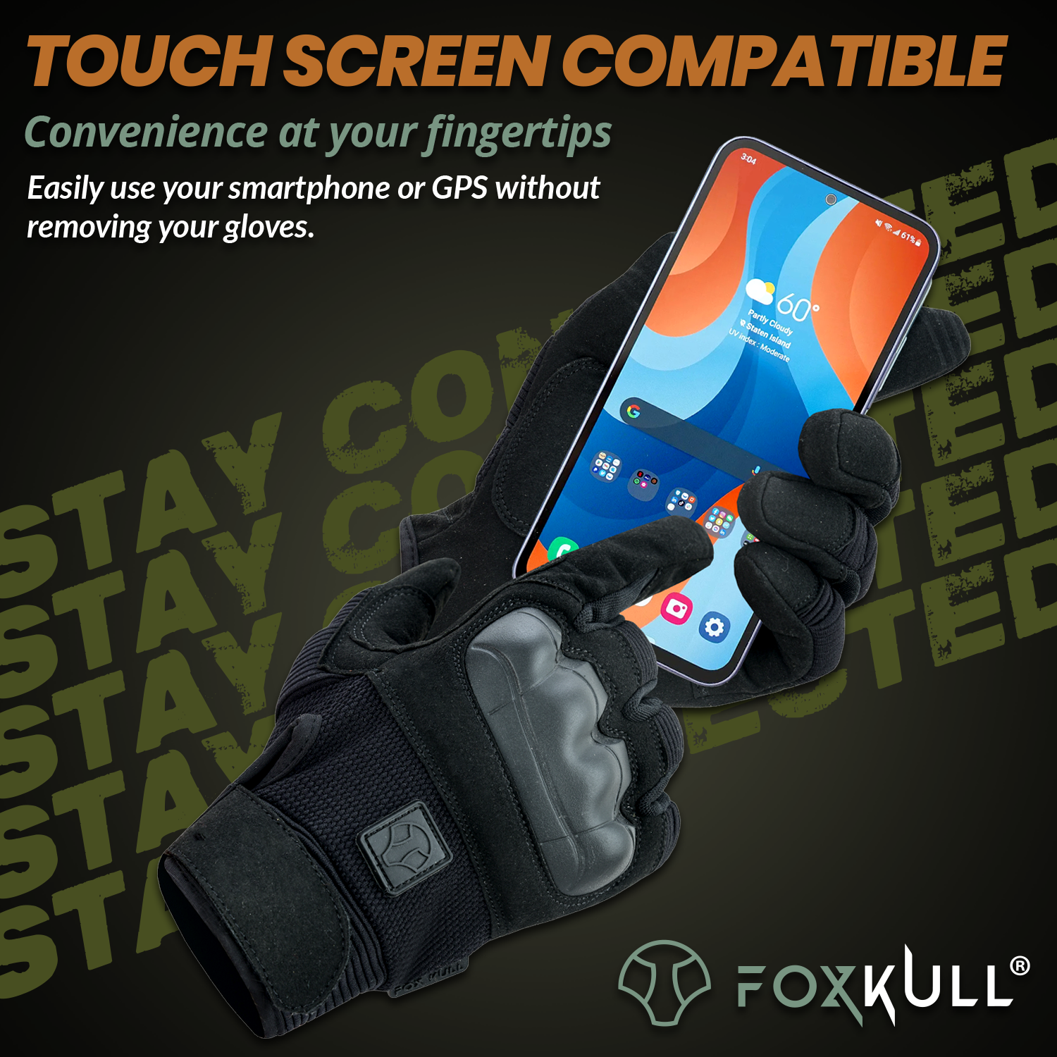 FOXKULL Motorcycle Gloves, Riding, Touring, Cruising, Biker, Palm Protection Slider Motorbike Gloves for Men and Women