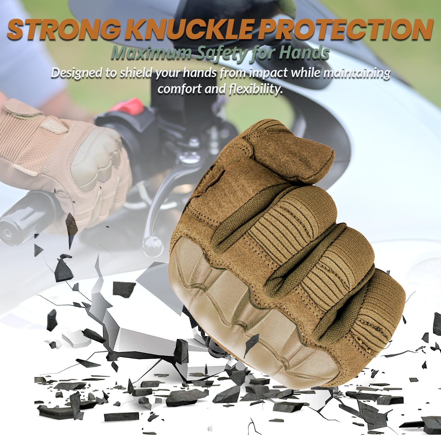 FOXKULL Motorcycle Gloves, Riding, Touring, Cruising, Biker, Palm Protection Slider Motorbike Gloves for Men and Women