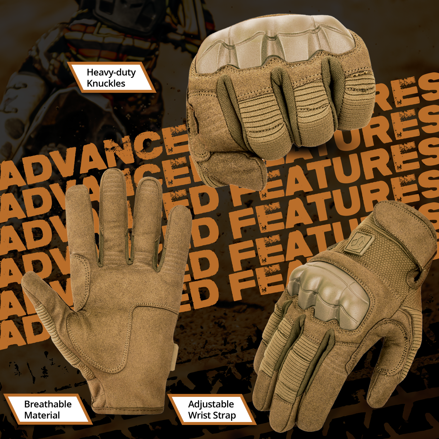 FOXKULL Motorcycle Gloves, Riding, Touring, Cruising, Biker, Palm Protection Slider Motorbike Gloves for Men and Women