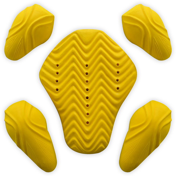 5 PC - CE Certified Armor Pads l Level 2 Approved Back, Shoulder and Elbows Armor Protector Inserts for Motorcycle Jackets