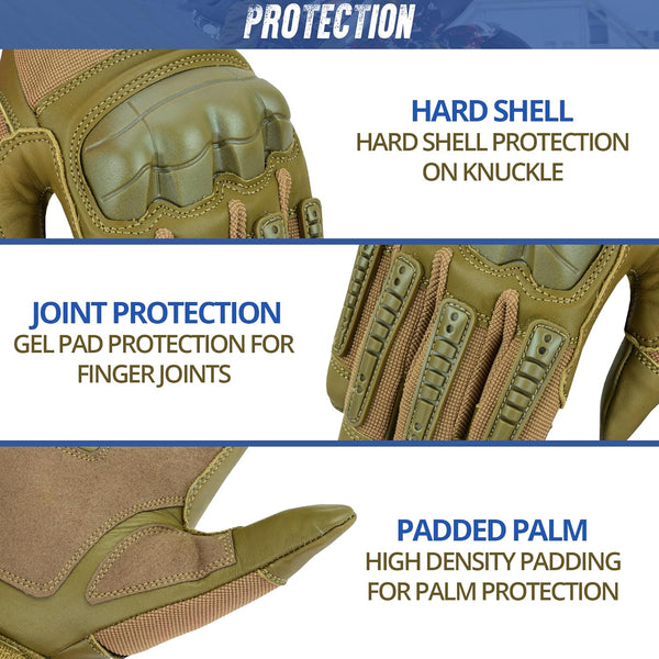 Motorcycle Gloves for Men, Touchscreen Motorcycle Gloves with Hard Shield & Palm Pads for Motorcycle Cycling